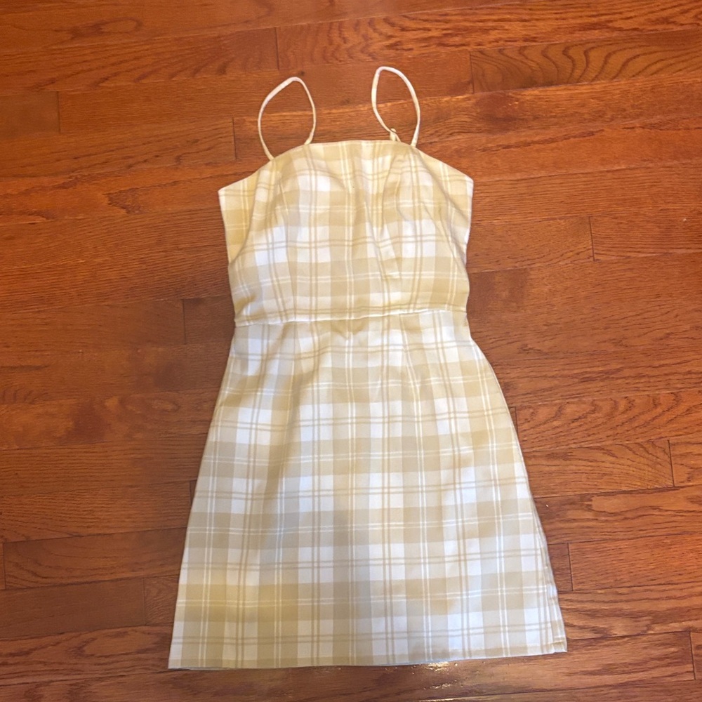 Aeropostale Beige and White Plaid Top